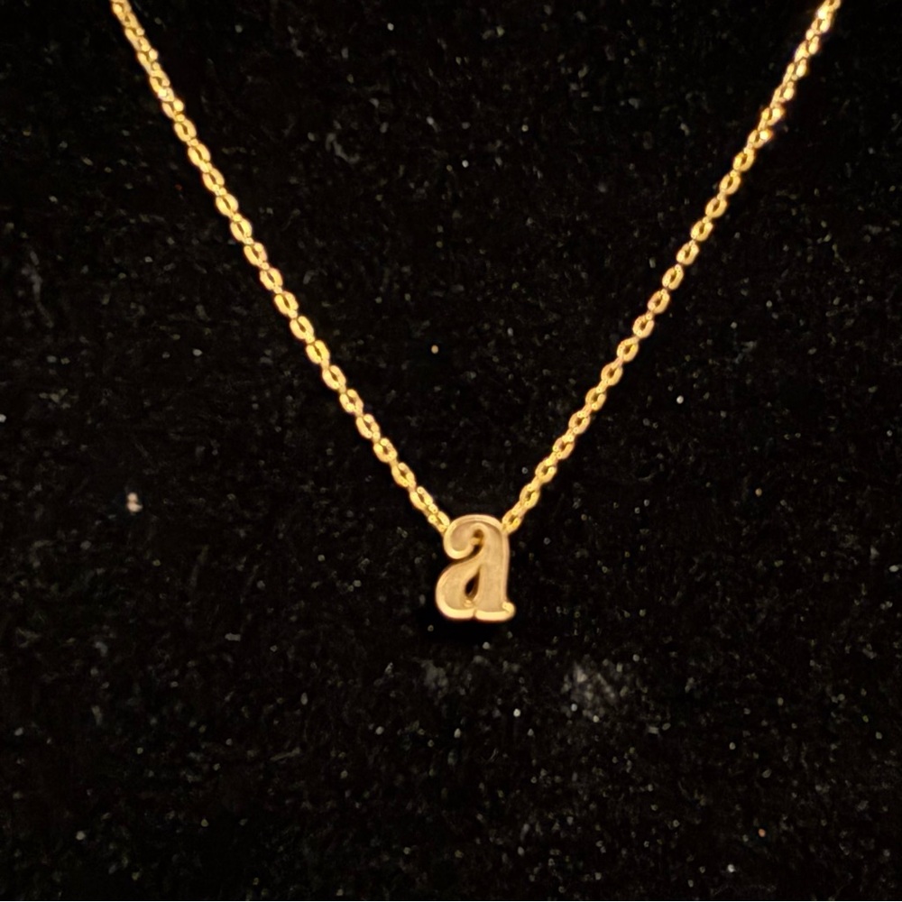Gold Letter 'A' Initial Necklace